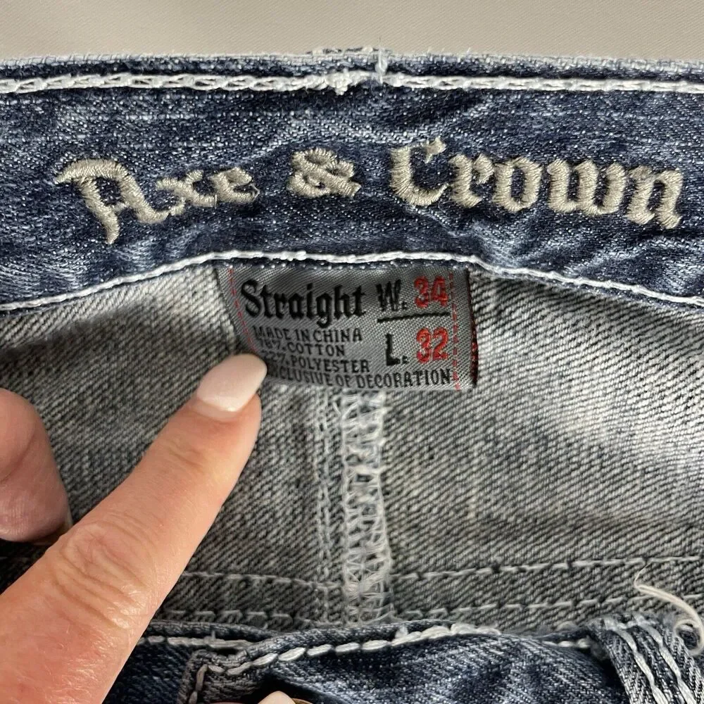 Axe & Crown Handcrafted Outlaw Denim Straight Fit Men's size 34x32